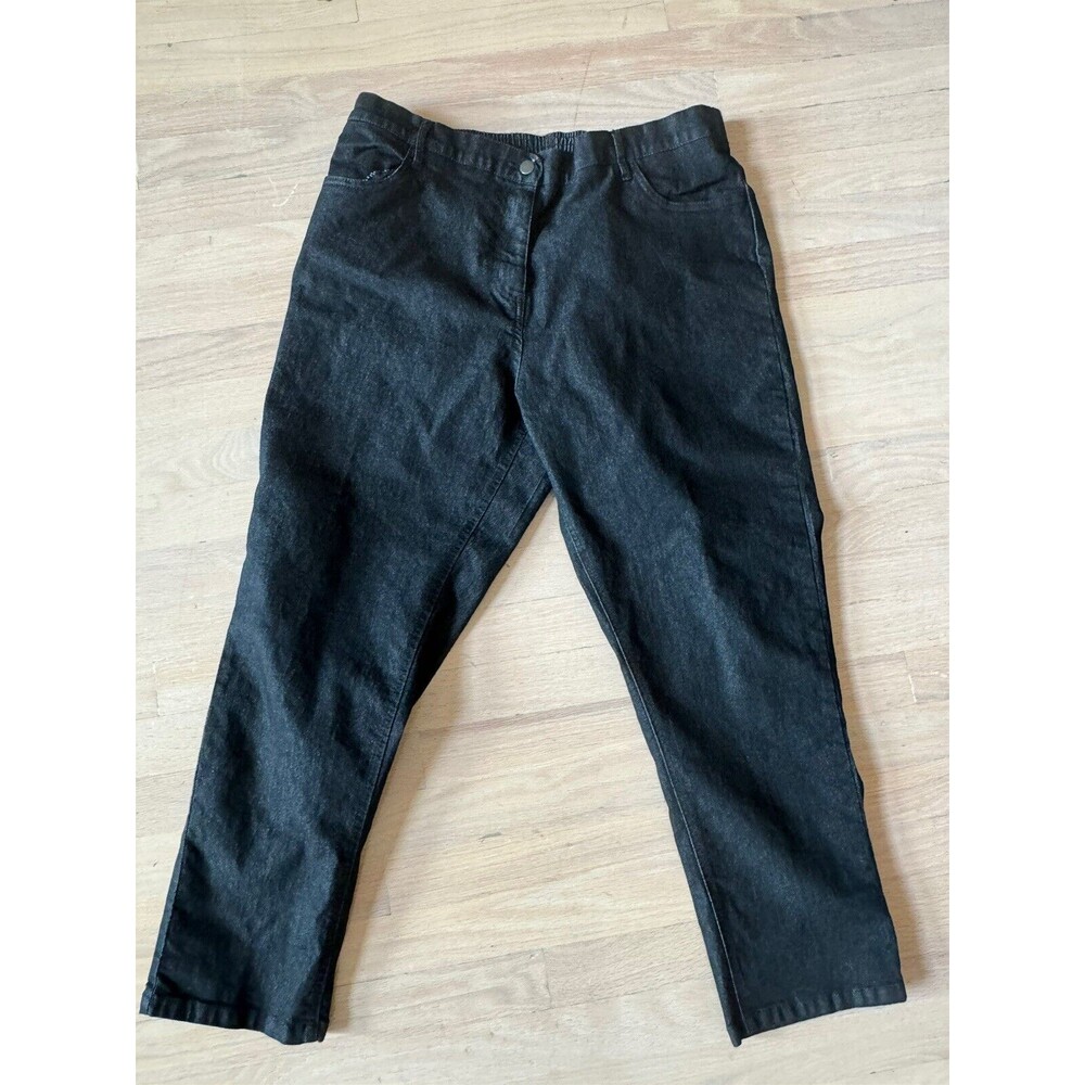 Blair Women’s Size 18 Petite Black Jeans Elastic Waist, Front Zipper, Pockets